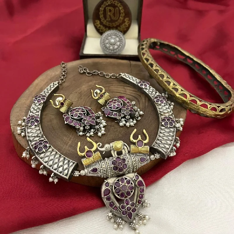Get The Best Deals On Timeless Jewelry Pieces FS Collection Oxidised Plated Pota Stone Necklace Set Get The Best Deals On Timeless Jewelry Pieces FS Collection Oxidised Plated Pota Stone Necklace Set