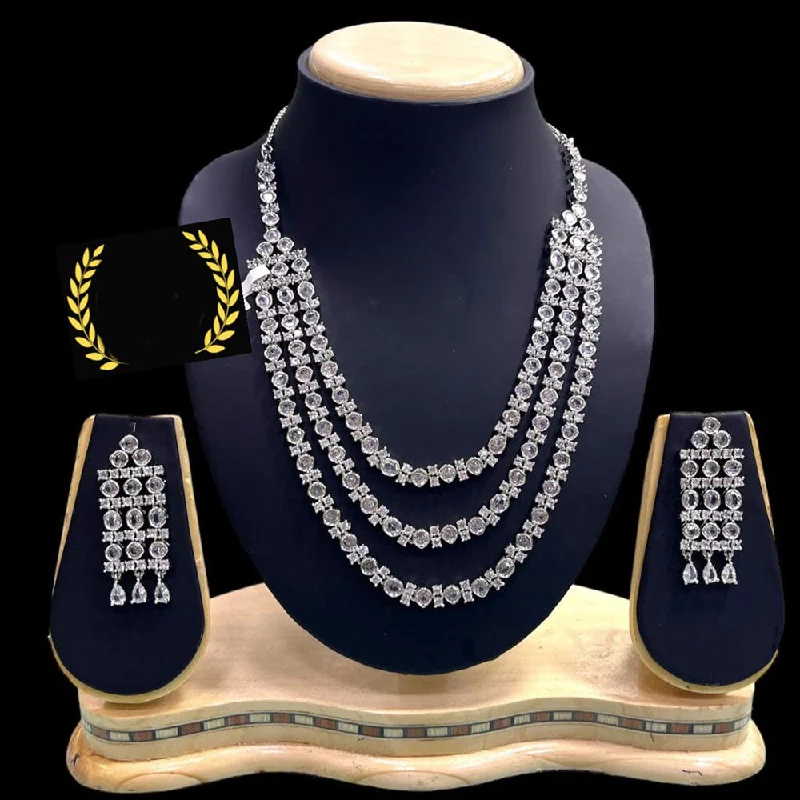 Best Jewelry Deals – Premium Quality At Exclusive Discounts FS Collection Silver Plated AD Necklace Set Best Jewelry Deals – Premium Quality At Exclusive Discounts FS Collection Silver Plated AD Necklace Set