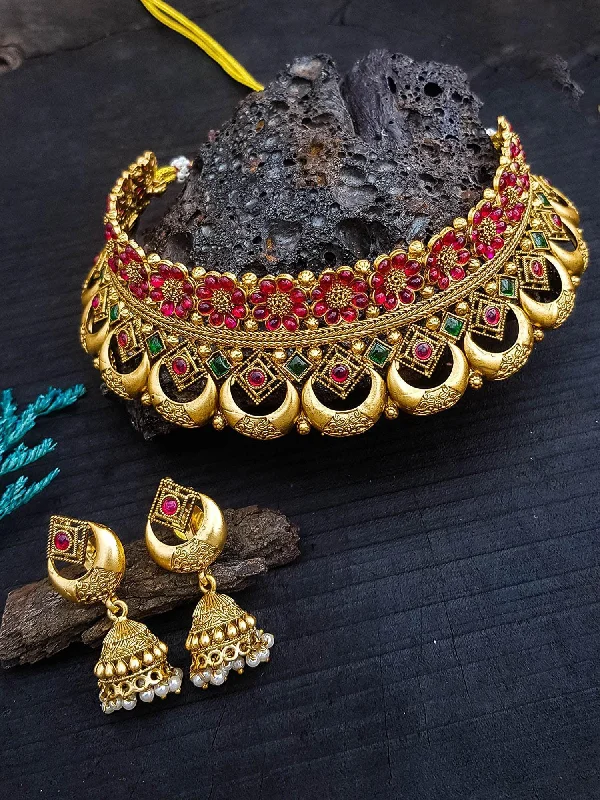 Limited-Time Offer On Elegant Jewelry Pieces Gold Plated Choker Necklace Set multicolor Limited-Time Offer On Elegant Jewelry Pieces Gold Plated Choker Necklace Set multicolor