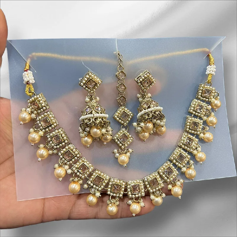 Seasonal Jewelry Sale – Upgrade Your Style Today Hira Collections Gold Plated Crystal Stone And Pearl Necklace Set Seasonal Jewelry Sale – Upgrade Your Style Today Hira Collections Gold Plated Crystal Stone And Pearl Necklace Set