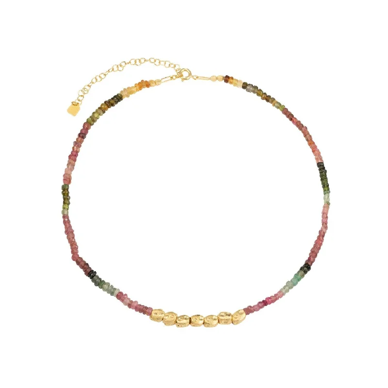 Celebrate Every Occasion With Sparkling Savings Collar Pebbles 18K Gold Plated Necklace w. Tourmaline Celebrate Every Occasion With Sparkling Savings Collar Pebbles 18K Gold Plated Necklace w. Tourmaline
