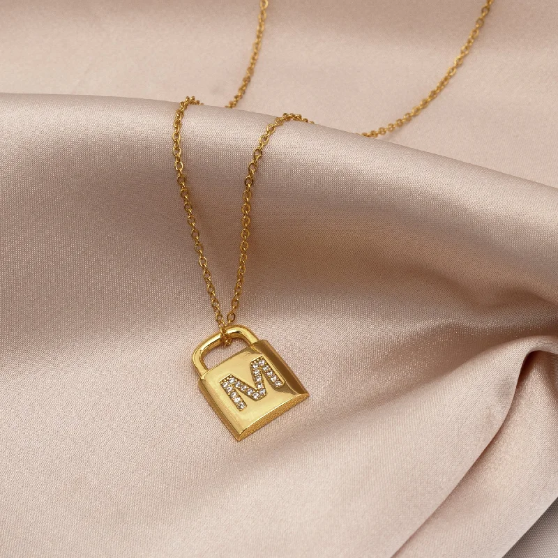The Perfect Accessory For Less – Jewelry Sale Live Padlock Initial Pendant Necklace