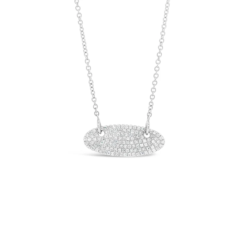Special Deals On Handcrafted And Designer Jewelry Pave Diamond Vertical Oval Pendant Necklace Special Deals On Handcrafted And Designer Jewelry Pave Diamond Vertical Oval Pendant Necklace