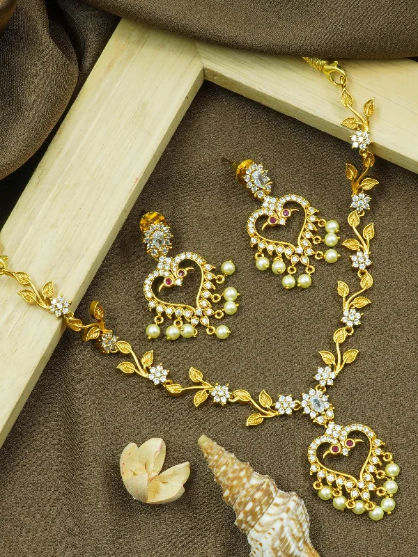 Timeless Jewelry Styles At Wallet-Friendly Prices Premium Gold Finish Sayara Collection Necklace with CZ Stones Timeless Jewelry Styles At Wallet-Friendly Prices Premium Gold Finish Sayara Collection Necklace with CZ Stones