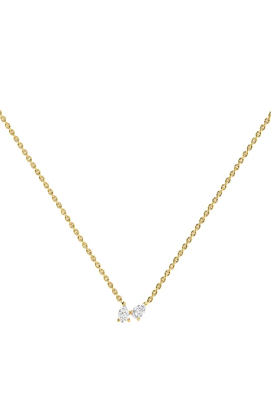 Grab Your Favorite Jewelry At The Lowest Prices Double Pear 18K Gold Necklace w. Lab-Grown Diamonds Grab Your Favorite Jewelry At The Lowest Prices Double Pear 18K Gold Necklace w. Lab-Grown Diamonds