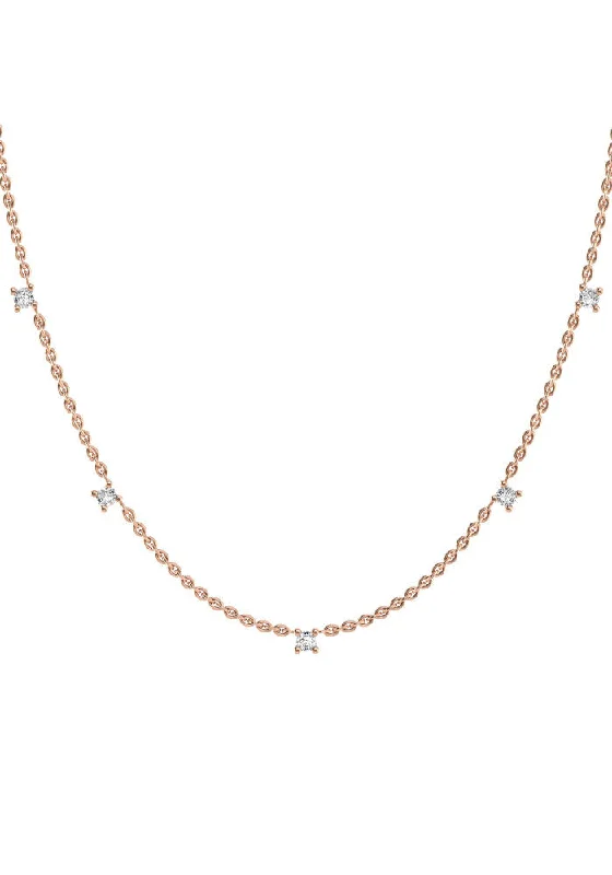 Huge Markdowns On Premium Jewelry Styles Fived 18K Rose Gold Necklace w. Lab-Grown Diamonds Huge Markdowns On Premium Jewelry Styles Fived 18K Rose Gold Necklace w. Lab-Grown Diamonds