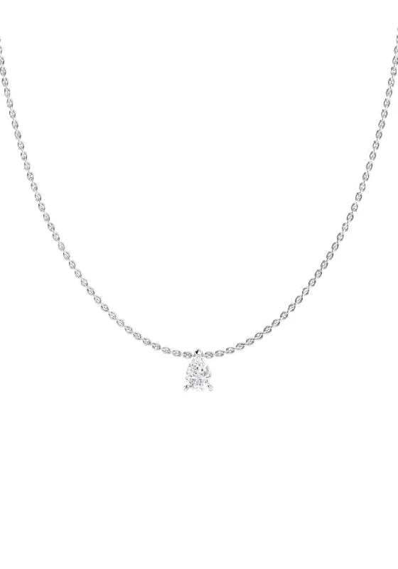 Flash Sale On Stunning Jewelry – Don't Miss Out Solitaire Pear 18K White Gold Necklace w. Lab-Grown Diamond Flash Sale On Stunning Jewelry – Don't Miss Out Solitaire Pear 18K White Gold Necklace w. Lab-Grown Diamond