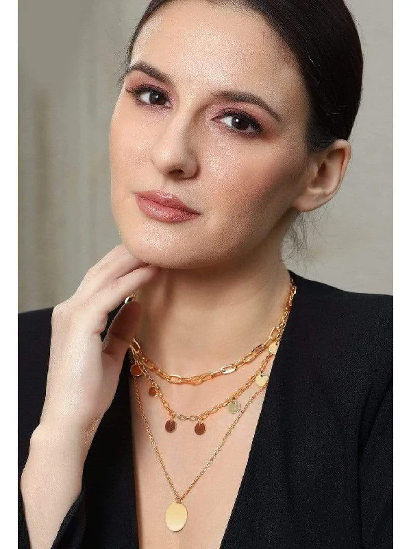 Unmissable Discounts On Timeless Jewelry Pieces Rubans Gold Plated Handcrafted Interlinked Multi Layer Chain Necklace Unmissable Discounts On Timeless Jewelry Pieces Rubans Gold Plated Handcrafted Interlinked Multi Layer Chain Necklace