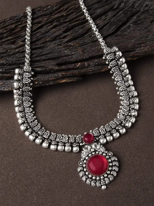 Don't Miss Out On Bestselling Jewelry At Special Prices Rubans Oxidised Necklace with Stone Don't Miss Out On Bestselling Jewelry At Special Prices Rubans Oxidised Necklace with Stone