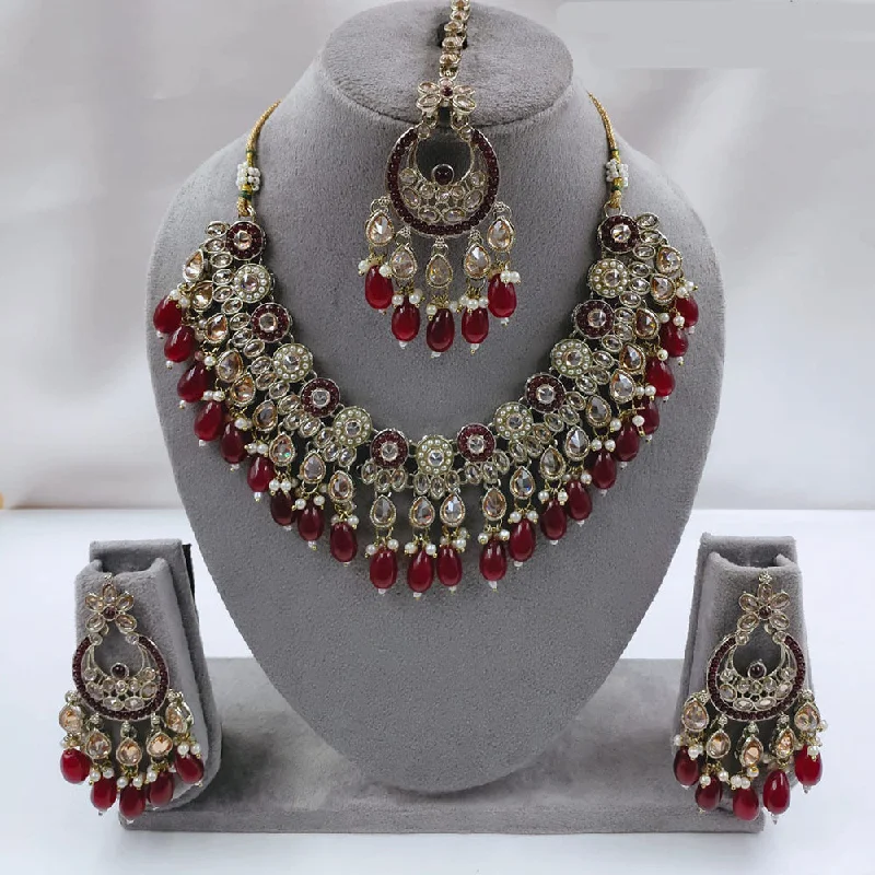 Limited-Time Jewelry Discounts – Shine Without The Splurge SNERA Gold Plated Kundan Stone & Beads Necklace Set Limited-Time Jewelry Discounts – Shine Without The Splurge SNERA Gold Plated Kundan Stone & Beads Necklace Set