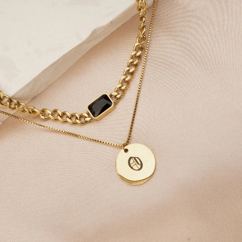 Buy More, Save More On Stunning Jewelry Designs Vintage Initial Stone Necklace Set