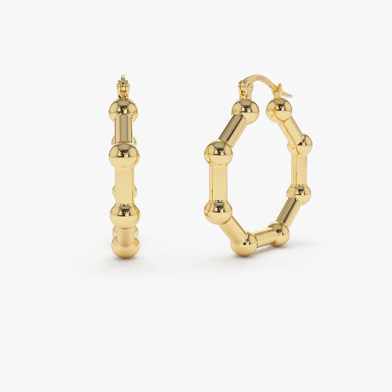 Huge Savings On Timeless Jewelry Collections 14k Beaded Tube Hoop Earrings