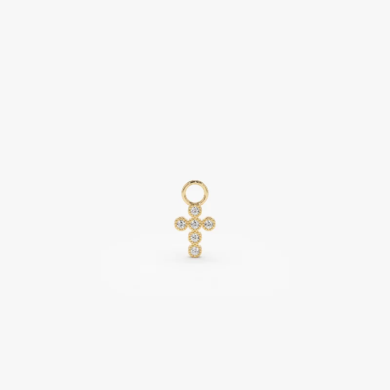 Bestselling Jewelry Now On Sale – Elevate Your Look 14k Diamond Cross Hoop Charm
