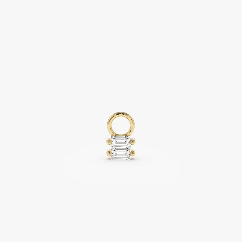 Limited-Time Offer On Premium Jewelry Collections 14k Double Baguette Hoop Charm