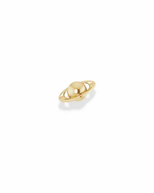 High-End Jewelry, Now More Affordable Than Ever 14k Planet Saturn Stud