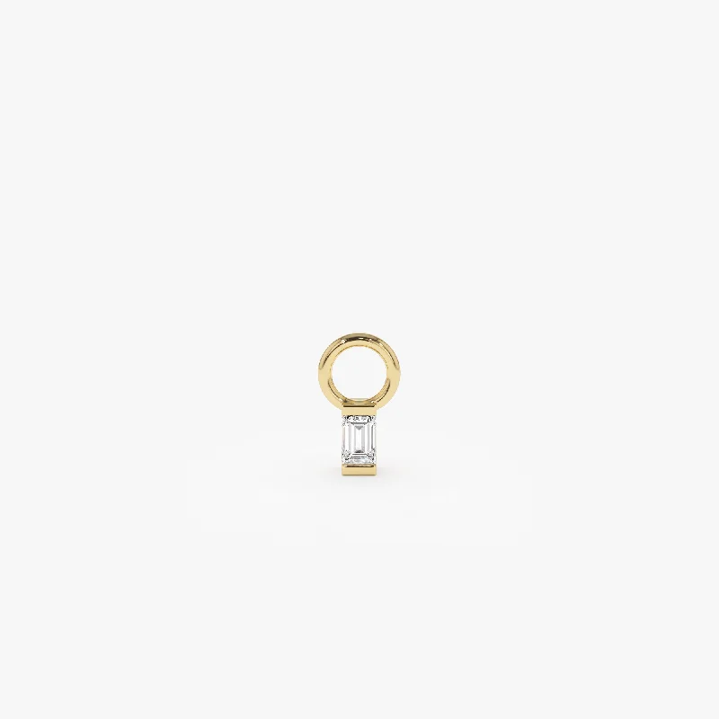 Personalized Engraved Jewelry For Meaningful Gifts 14k Single Baguette Hoop Charm