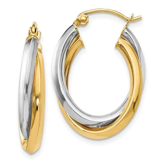 Limited-Stock Jewelry Clearance – Grab Your Favorites Now 14K TT Gold Double Oval Hoop Earrings 2.9grms Limited-Stock Jewelry Clearance – Grab Your Favorites Now 14K TT Gold Double Oval Hoop Earrings 2.9grms