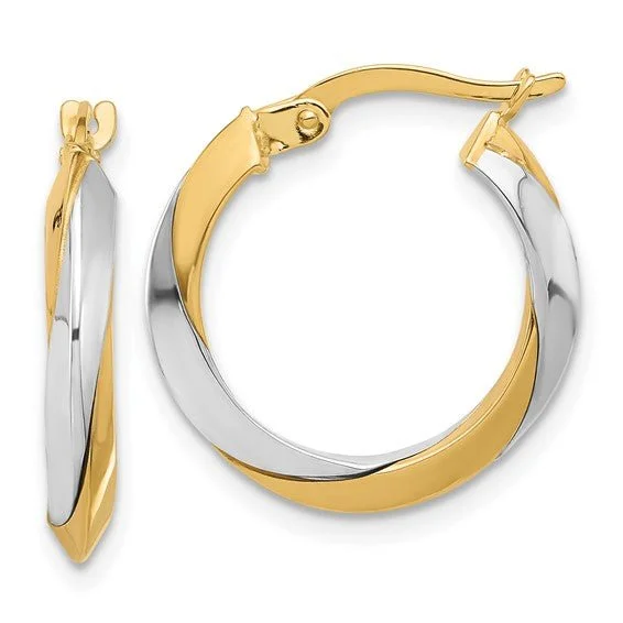 Seasonal Jewelry Sale – Upgrade Your Style Today 14K TT Gold Twist Hoop Earrings 1.8grms Seasonal Jewelry Sale – Upgrade Your Style Today 14K TT Gold Twist Hoop Earrings 1.8grms