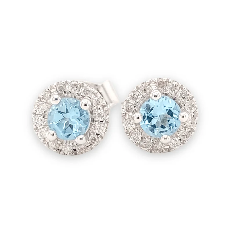 Sparkle More For Less – Jewelry Sale Happening Now 14K W Gold 0.10cttw Diamond 0.30cttw Blue Topaz Round Halo Earrings Sparkle More For Less – Jewelry Sale Happening Now 14K W Gold 0.10cttw Diamond 0.30cttw Blue Topaz Round Halo Earrings