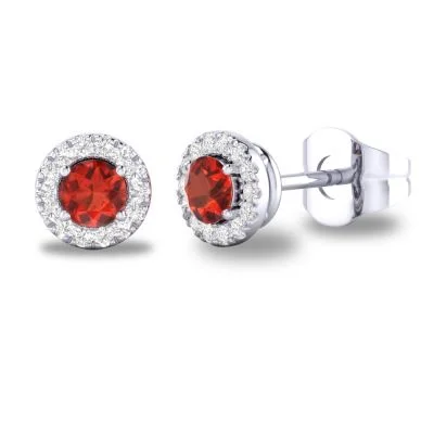 Celebrate With Sparkle – Jewelry Sale Now Live 14K W Gold 0.10cttw Diamond 0.30cttw Garnet Round Halo Earrings Celebrate With Sparkle – Jewelry Sale Now Live 14K W Gold 0.10cttw Diamond 0.30cttw Garnet Round Halo Earrings