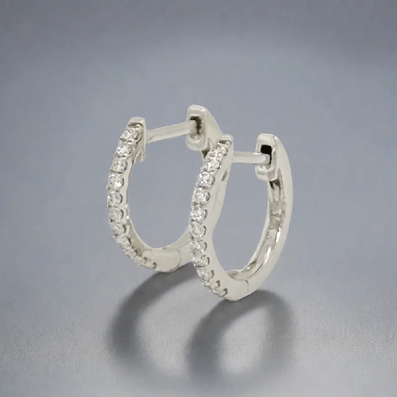 Fine Jewelry, Limited-Time Offers Available 14K W Gold 0.17ctw H/SI2 Diamond Hoop Earrings Fine Jewelry, Limited-Time Offers Available 14K W Gold 0.17ctw H/SI2 Diamond Hoop Earrings
