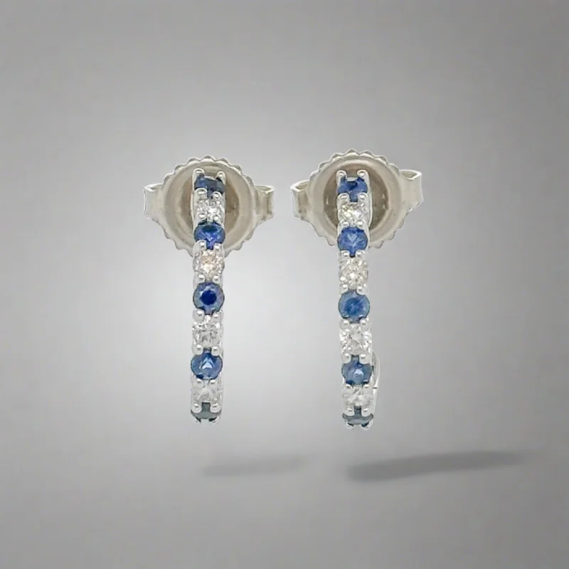 Dazzle In Elegance With Our Biggest Jewelry Sale 14K W Gold 0.20ctw Diamond and 0.33ctw Sapphire Earrings Dazzle In Elegance With Our Biggest Jewelry Sale 14K W Gold 0.20ctw Diamond and 0.33ctw Sapphire Earrings
