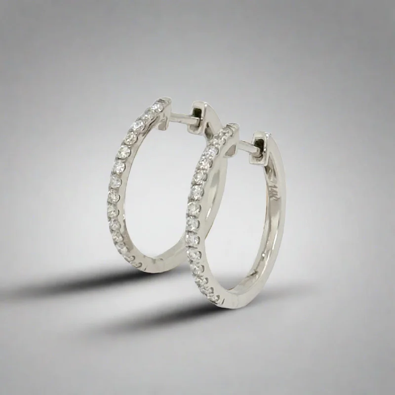 Breathtaking Jewelry, Breathtaking Prices 14K W Gold 0.30ctw H/SI2 Diamond Hoop Earrings Breathtaking Jewelry, Breathtaking Prices 14K W Gold 0.30ctw H/SI2 Diamond Hoop Earrings