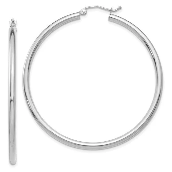 Seasonal Jewelry Deals – Elevate Your Style 14K W Gold 50mm Hoop Earrings