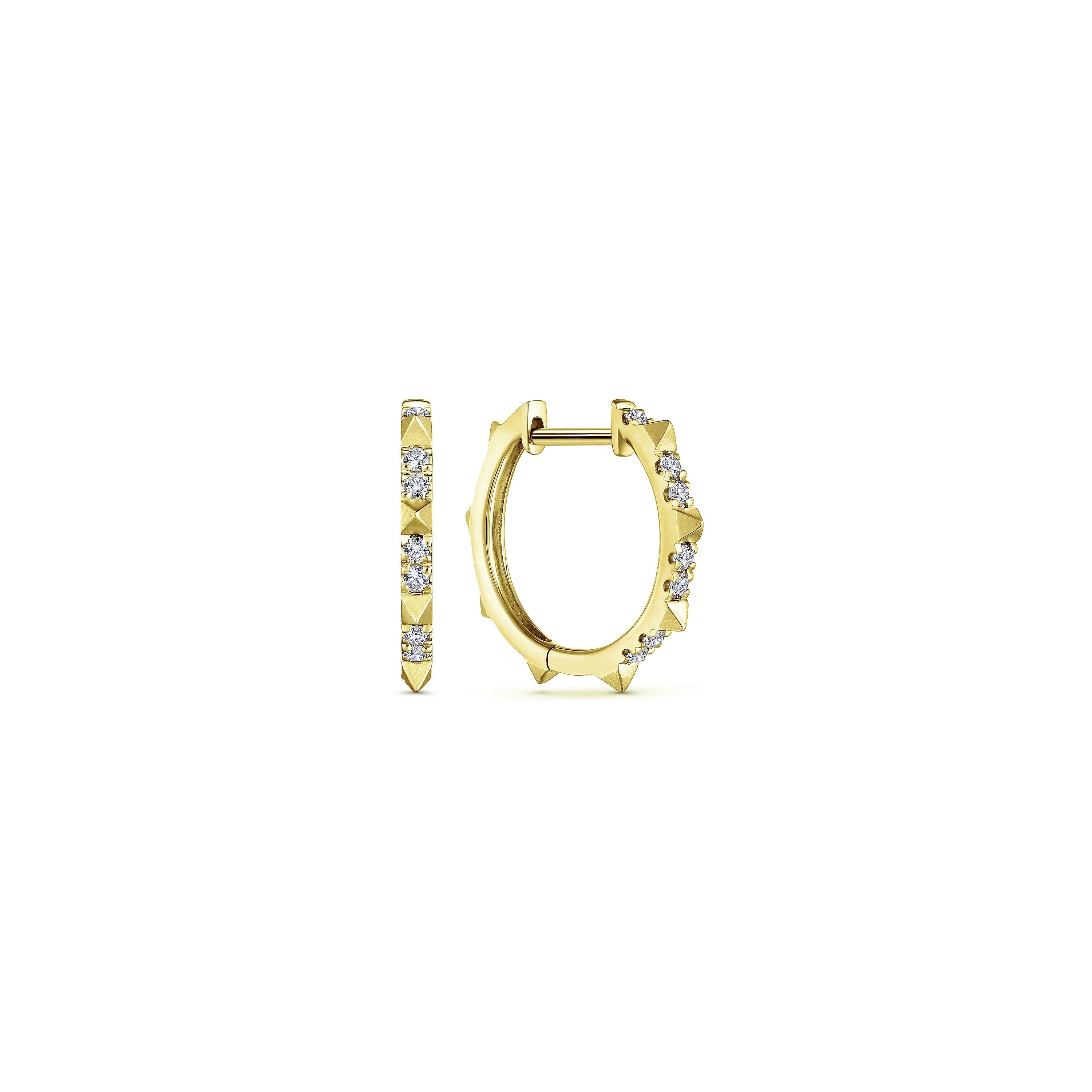 The Perfect Accessory For Less – Jewelry Sale Live 14K Y Gold 0.15cttw Diamond Pyramid Spike 15mm Huggies The Perfect Accessory For Less – Jewelry Sale Live 14K Y Gold 0.15cttw Diamond Pyramid Spike 15mm Huggies