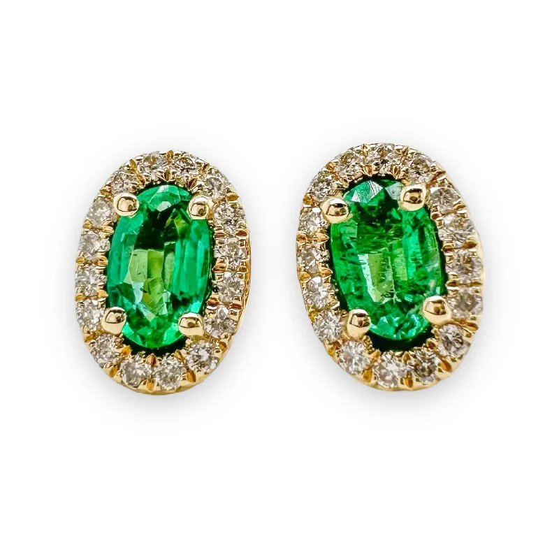 Modern Jewelry At Exclusive Discounts – Shop Today 14K Y Gold 0.35 Emerald and 0.12ctw Halo Diamond Earrings Modern Jewelry At Exclusive Discounts – Shop Today 14K Y Gold 0.35 Emerald and 0.12ctw Halo Diamond Earrings