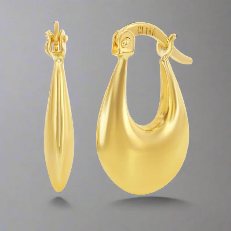 Dainty And Elegant Jewelry Now At Reduced Prices 14K Y Gold 19x15mm Puffed Hoop Earrings Dainty And Elegant Jewelry Now At Reduced Prices 14K Y Gold 19x15mm Puffed Hoop Earrings