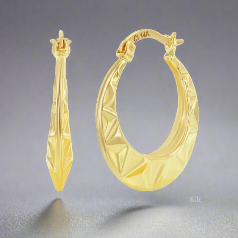 The Perfect Jewelry Piece At The Perfect Discount 14K Y Gold 20mm Textured Hoop Earrings The Perfect Jewelry Piece At The Perfect Discount 14K Y Gold 20mm Textured Hoop Earrings