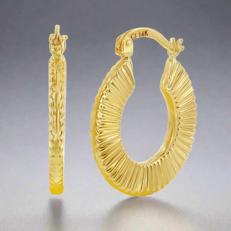 Everyday Jewelry Essentials Now On Sale 14K Y Gold 20mm Textured Hoop Earrings
