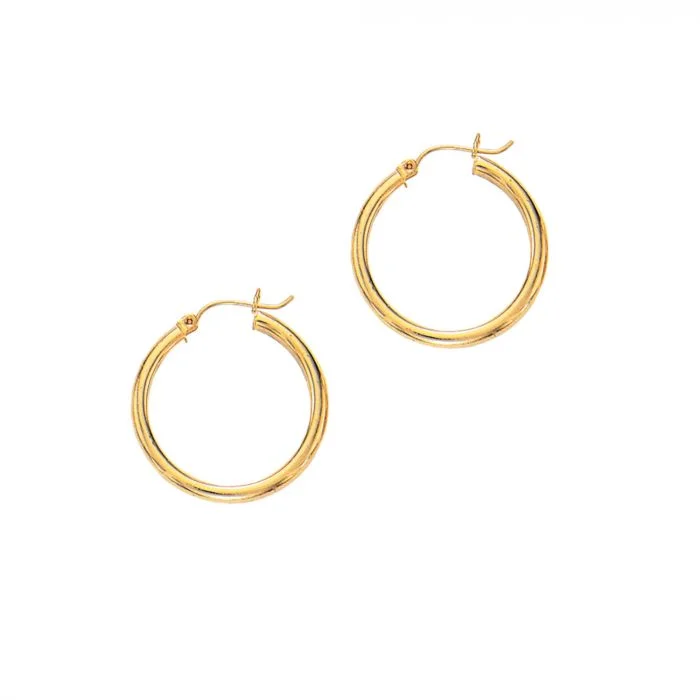 Affordable Luxury Jewelry For Every Occasion 14K Y Gold 25mm Shiny Hoop Earrings 1.70grms Affordable Luxury Jewelry For Every Occasion 14K Y Gold 25mm Shiny Hoop Earrings 1.70grms