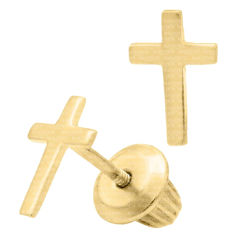 Jewelry Deals That Outshine The Rest 14K Y Gold Cross Baby Studs