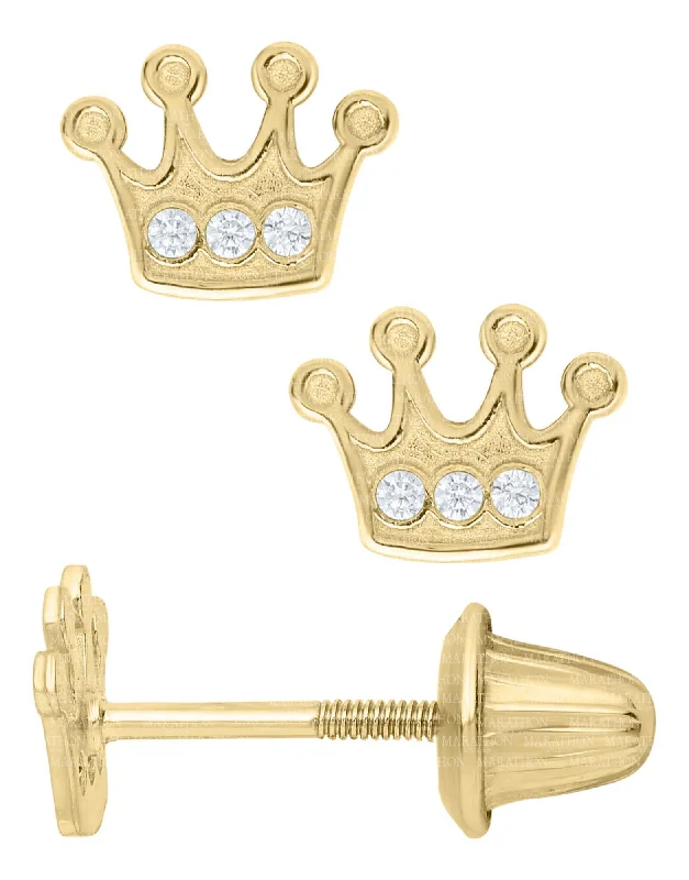 Unmissable Jewelry Clearance – Final Reductions 14K Y Gold Crown with Cubic Zirconia Baby Studs Unmissable Jewelry Clearance – Final Reductions 14K Y Gold Crown with Cubic Zirconia Baby Studs