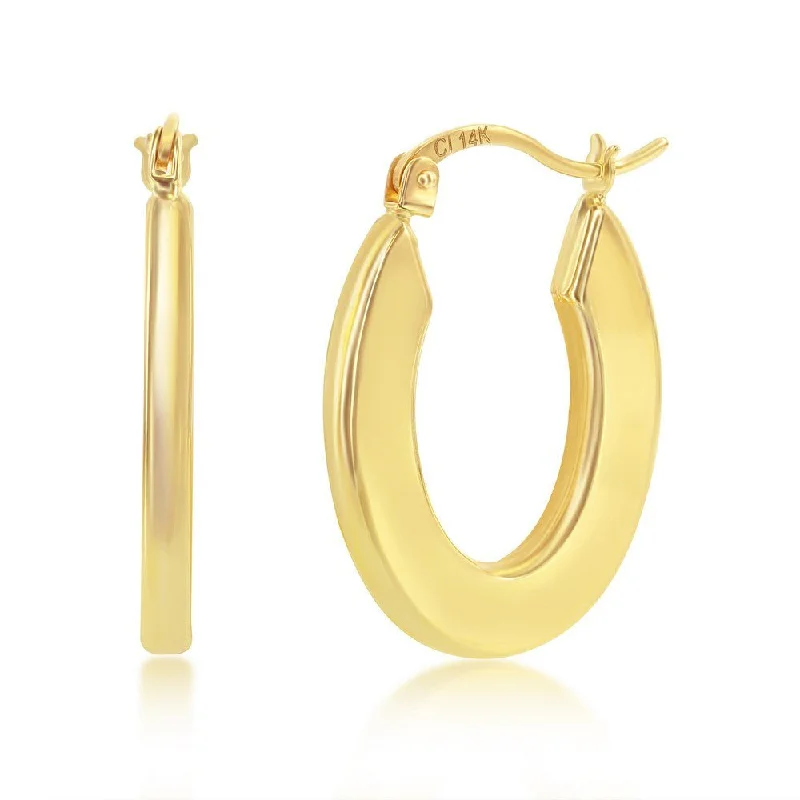 Get The Jewelry You Love At A Price You Love 14K Y Gold Flat Oval Hoop