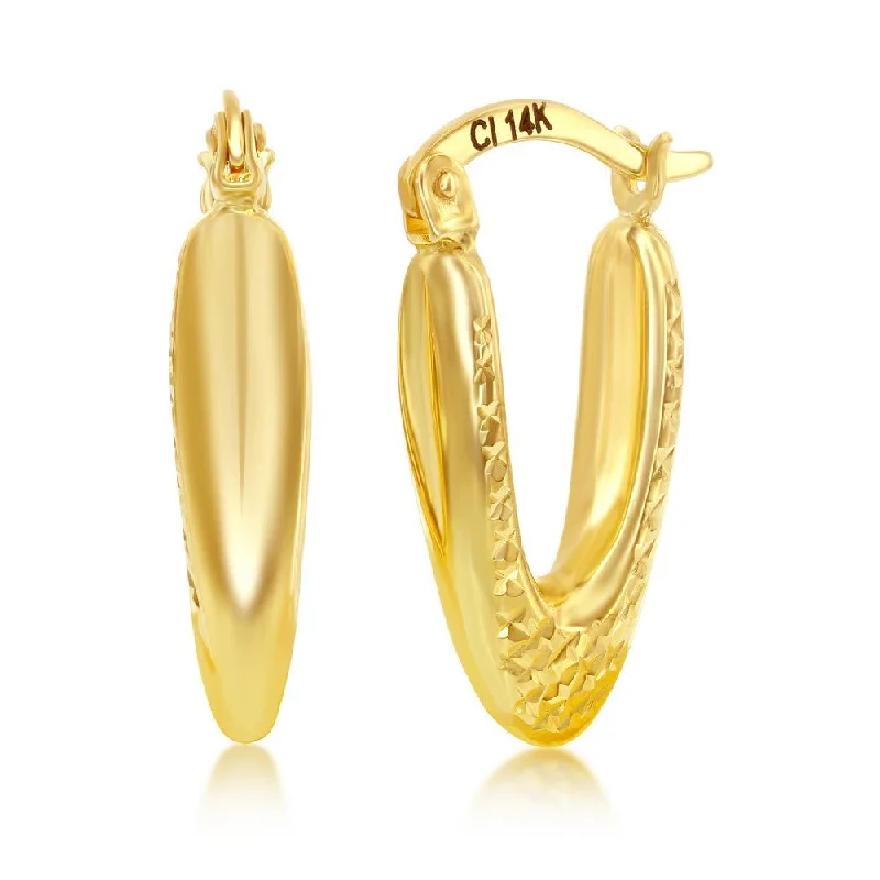 Last Chance To Shop High-End Jewelry At Markdown Prices 14K Y Gold Oval Dia Cut 20x10mm Hoop Earrings Last Chance To Shop High-End Jewelry At Markdown Prices 14K Y Gold Oval Dia Cut 20x10mm Hoop Earrings