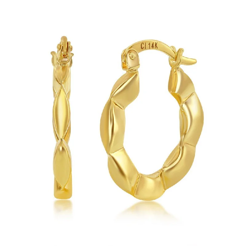 Final Call For Exquisite Jewelry At Reduced Rates 14K Y Gold Wave Design Hoop Earrings Final Call For Exquisite Jewelry At Reduced Rates 14K Y Gold Wave Design Hoop Earrings