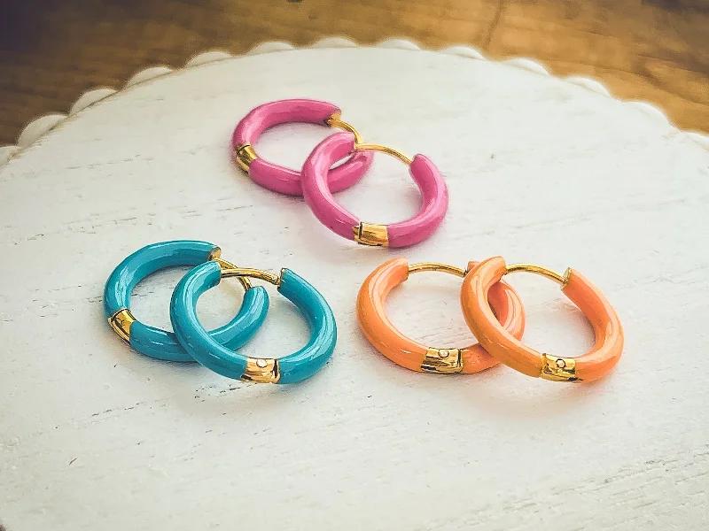 Chic And Stylish Jewelry At Exclusive Prices Beautiful Colorful Huggie Earring Set