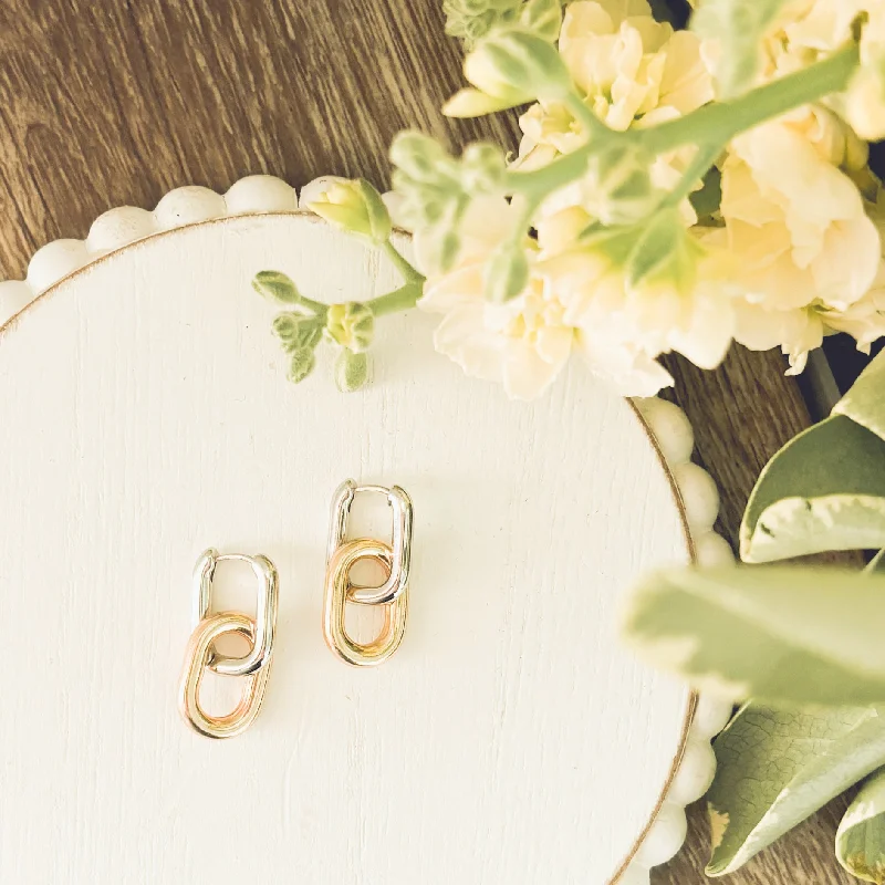 Limited Stock On Premium Jewelry At Low Prices Beautiful Gold and Silver Link Earrings Limited Stock On Premium Jewelry At Low Prices Beautiful Gold and Silver Link Earrings