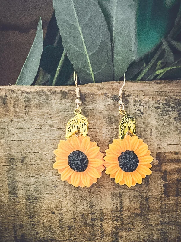 Trendy Minimalist Jewelry For Everyday Wear Beautiful Sunflower Earrings