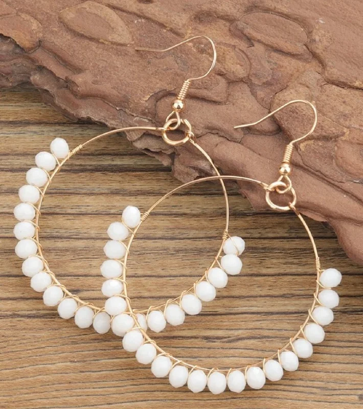 Trending Jewelry Styles Now At Limited-Time Discounts Beautiful White Beaded Hoop Earrings Trending Jewelry Styles Now At Limited-Time Discounts Beautiful White Beaded Hoop Earrings