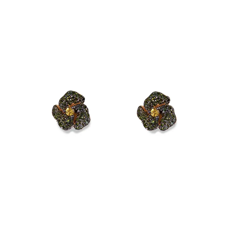 Grab Exquisite Jewelry At The Lowest Prices Bloom Mini Flower Green Diamonds and Yellow Sapphire Earrings in Yellow Gold Grab Exquisite Jewelry At The Lowest Prices Bloom Mini Flower Green Diamonds and Yellow Sapphire Earrings in Yellow Gold