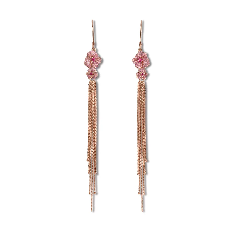 Make Your Outfit Shine With Discounted Jewelry Bloom Mini Flower Light Pink Sapphire Tassel Earrings in Rose Gold Make Your Outfit Shine With Discounted Jewelry Bloom Mini Flower Light Pink Sapphire Tassel Earrings in Rose Gold
