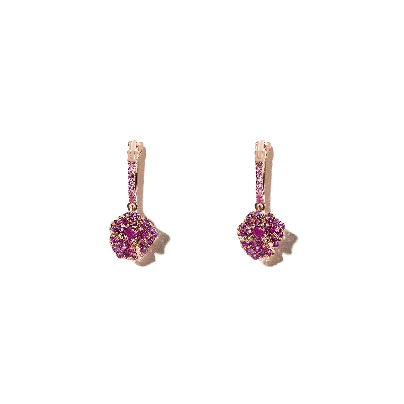 Make Your Outfit Shine With Discounted Jewelry Bloom Petit Flower Dark Pink Sapphires Hoop Earrings in Pink Gold Make Your Outfit Shine With Discounted Jewelry Bloom Petit Flower Dark Pink Sapphires Hoop Earrings in Pink Gold