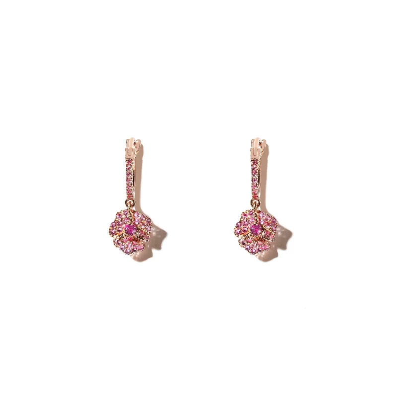 Elegant Jewelry Styles At Budget-Friendly Prices Bloom Petit Flower Light Pink Sapphires Hoop Earrings in Rose Gold Elegant Jewelry Styles At Budget-Friendly Prices Bloom Petit Flower Light Pink Sapphires Hoop Earrings in Rose Gold