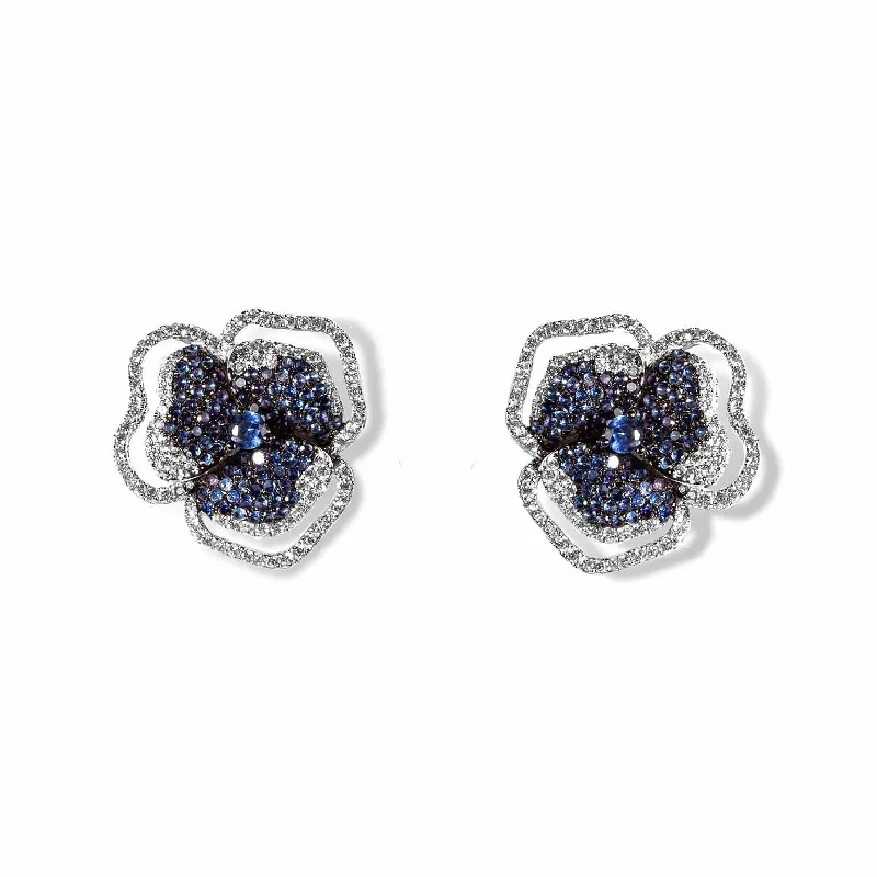 The Ultimate Jewelry Sale – Shop Premium Styles Bloom Small Flower Halo Blue Sapphire Earrings in White Gold The Ultimate Jewelry Sale – Shop Premium Styles Bloom Small Flower Halo Blue Sapphire Earrings in White Gold