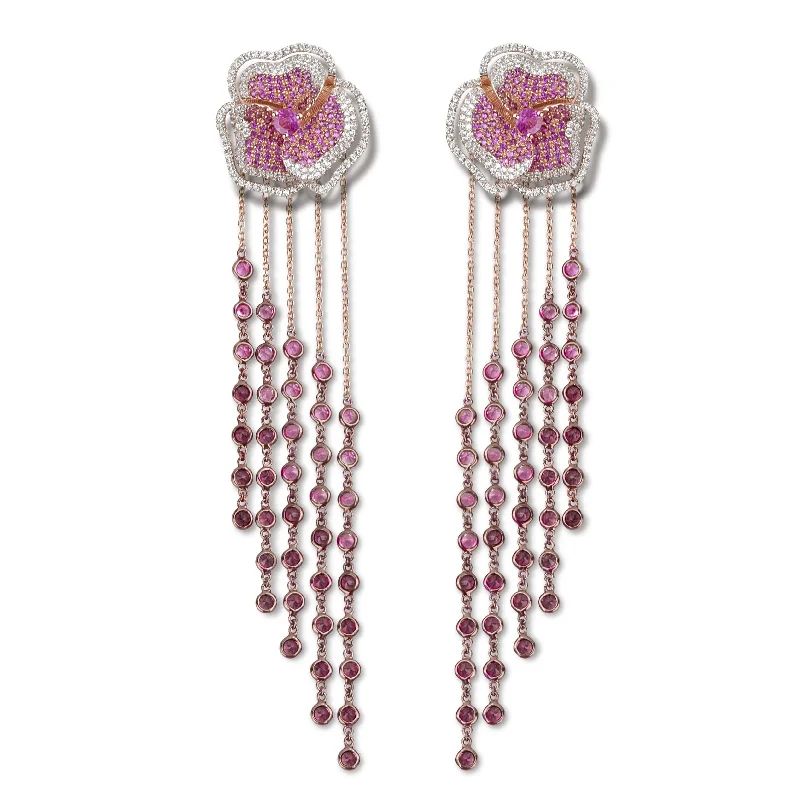 Best Jewelry Deals – Shop Premium Pieces At Great Prices Bloom Medium Flower Halo Pink Sapphire Long Earrings in Rose Gold Best Jewelry Deals – Shop Premium Pieces At Great Prices Bloom Medium Flower Halo Pink Sapphire Long Earrings in Rose Gold