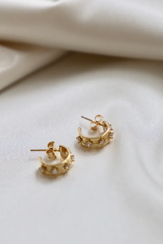 High-End Jewelry, Now More Affordable Than Ever CZ STAR THICK HOOPS